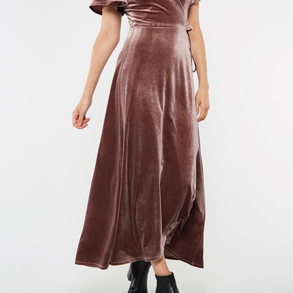 Velvet Maxi Wrap Dress NWT - Picture 5 of 8